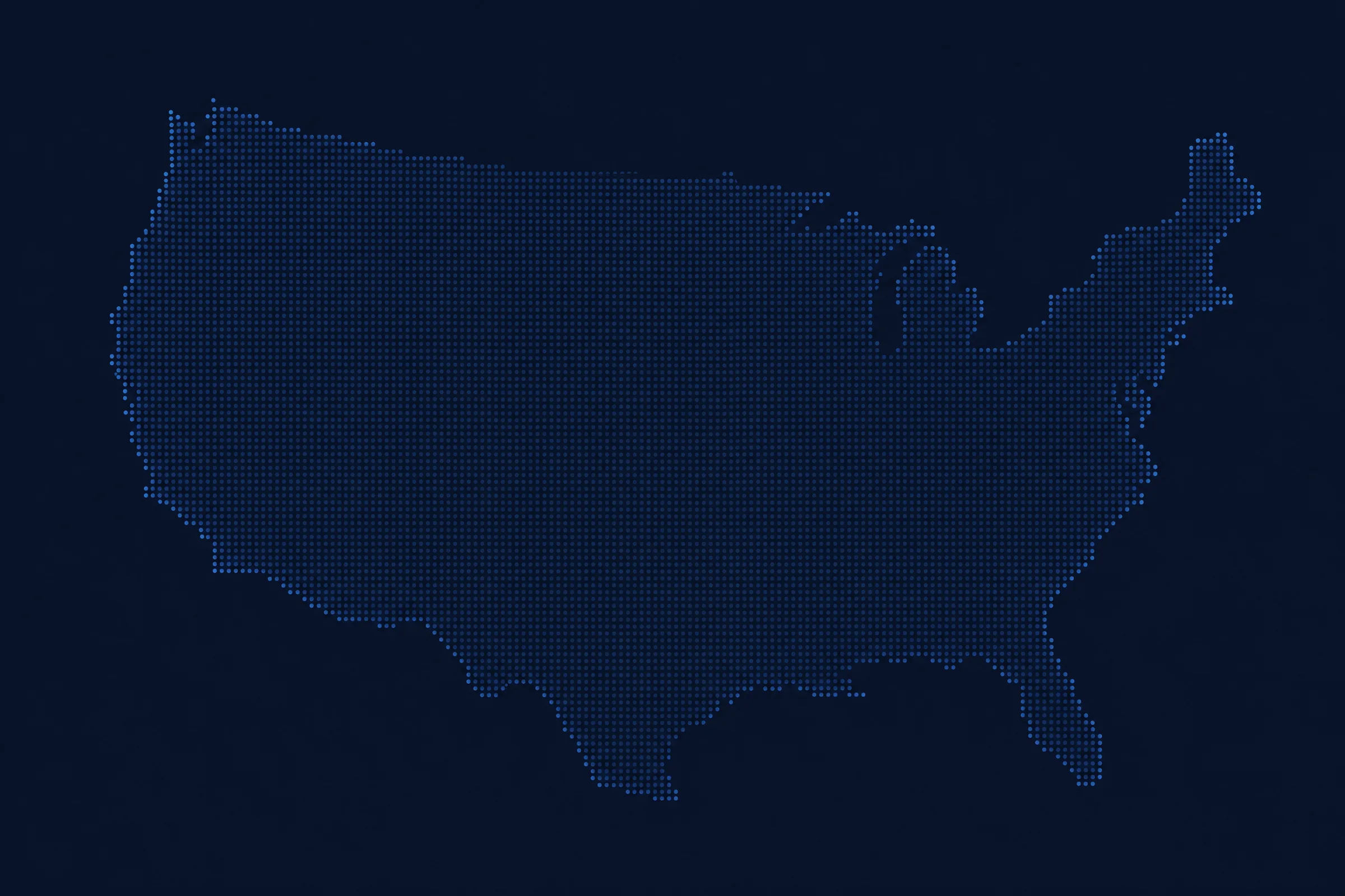 Illustrative DirectXpress coverage map with major freight lanes across the United States